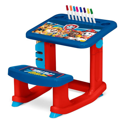 Delta Children PAW Patrol Draw and Play Desk Includes 10 Markers and Coloring Book, Blue