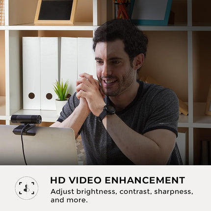 AVerMedia Live Streamer CAM 315, Webcam, 1080p/60fps Recording, Microphones, Fixed Focus, Wide Adjustable Field of View, Works with Skype, Zoom, Teams - Black