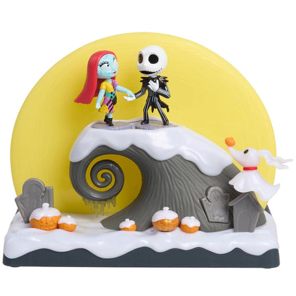 Just Play Disney Tim Burton’s The Nightmare Before Christmas “Simply Meant to Be” Display, Jack Skellington and Sally Collectible Figurines, Kids Toys for Ages 3 Up