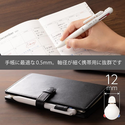 Pentel XBXAC35W Bolígrafo Calme Tricolor, 0.02 pulgadas (0.5 mm), Grisáceo, Blanco, 5 unidades