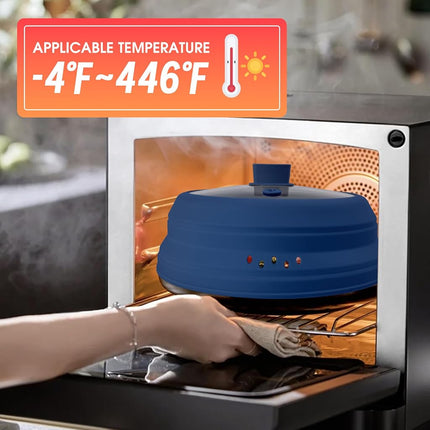 Microwave Splatter Cover 27cm, Collapsible Cookware Lid with Handle