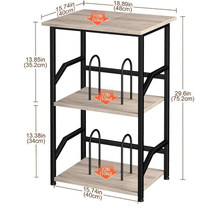 LOAKEKEL Record Player Stand, Vinyl Record Storage with Extra-Large Desktop