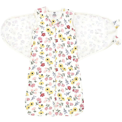 Hudson Baby Unisex Baby Convertible Swaddle Sleep Sack, Soft Painted Floral, 3-9 Months