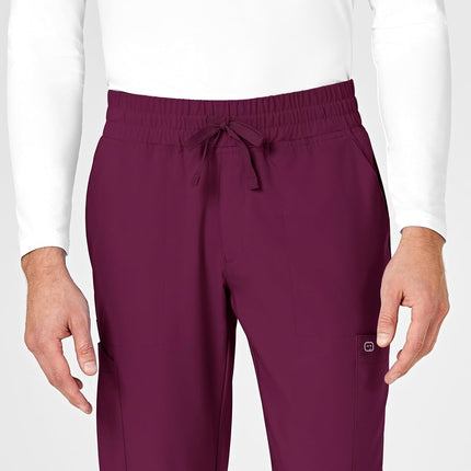 WonderWink Men's Cargo Jogger Pant, Wine, Medium