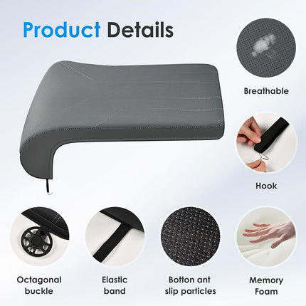 FLORICH Car Seat Extender Leg Extender Support Cushion for Driver Seats Office Chair, Leather Carseat Leg Support for Long Drivers Universal Car Seat Cushion Legs Rest Pads-Dark Grey