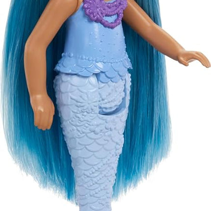 Barbie Chelsea Mermaid Small Doll with Blue Hair & Removable Hair Accessory, 6" Toy