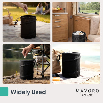 Mavoro Car Trash Can | Waterproof | Collapsible Pop-Up | 2 Gallon | 1-Pack
