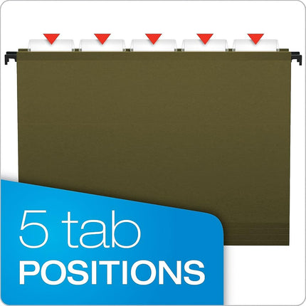 Pendaflex SureHook Reinforced Extra Capacity Hanging Pockets, Letter Size, Standard Green, 4/PK (09217)