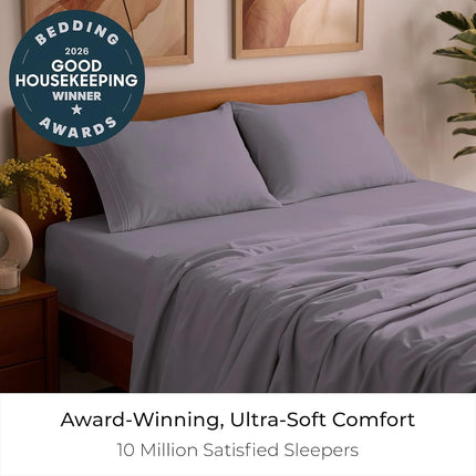 Mellanni Iconic 4-Piece, Ultra Soft Sheet Set (Full, Hazy Lilac)