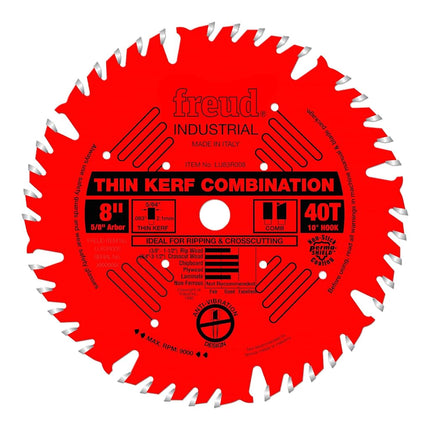 Freud LU83R008 8-Inch 40 Tooth ATB Thin Kerf Combi