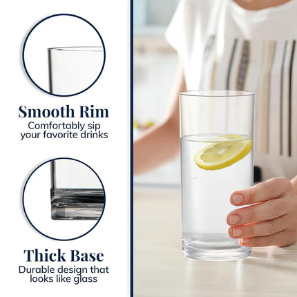Classic 24-Ounce Premium Quality Plastic Tumbler | Set of 6 Clear