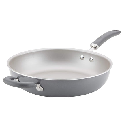 Poêle antiadhésive profonde Rachael Ray Create Delicious - 31,75 cm, grise