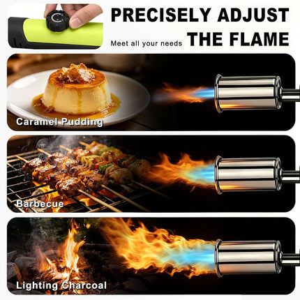 SEESE Powerful Propane Torch Gun,Kitchen Cooking Torch With One-Touch Max Fire, Charcoal Lighter with a Safety Lock, Adjustable Blow Torch for Sous Vide, BBQ, Campfire, Fireplace(Tank Not Included)