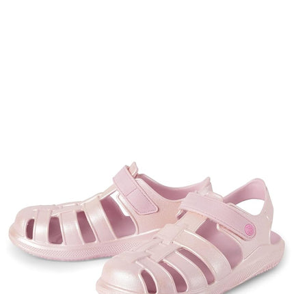 The Children's Place Sandalias tipo cangrejera de goma para bebés y niñas pequeñas, multicolor degradado, rosa, 4 Toddler