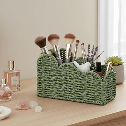 CubesLand Bedside Table Desk Organizer Caddy, Remote Pen&Pencil Holder Cup