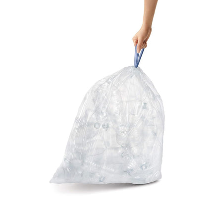 simplehuman Code A 90 Count, Genuine Custom Fit Liners, Drawstring Trash Bags in Dispenser Packs, 4.5 Liter / 1.2 Gallon, White