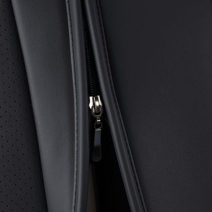 Huidasource Car Seat Covers for Dodge Ram, Full Coverage Waterproof Leather Pickup Truck Seat Cushion Protector Fit for 2009-2018 1500, 2010-2025 2500/3500 Crew Mega Cab(Full Set/Black&Blue)