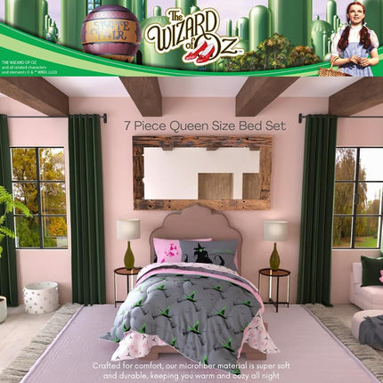 Franco Collectibles The Wizard of OZ Bedding 7 Piece Super Soft Comforter and Sheet Set with Sham, Queen, (Officially Licensed Product)