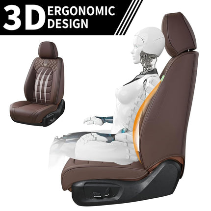 FLORICH Car Seat Covers, Leather Seat Covers, Front Seat Covers 2PCS,Waterproof Car Seat Protector, Auto Driver Seat Covers Accessories Fit for Most SUV Trucks(Coffee, Front Pair)