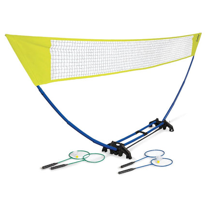 EastPoint Sports 15ft 4-Player Badminton Set with Net, Rackets, Shuttlecocks and Carry Caddy - Easy Setup Backyard Badminton Net