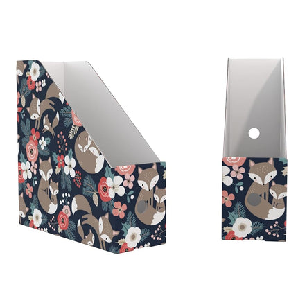 ANSSDO 6 Pack Cardboard Magazine Holder Premium Magazine File Holder Organizer, Magazine File Organizer, Large Volume Magazine Storage Box as Book Bins or Folder Holder for Desk - Black Floral 6 Pack