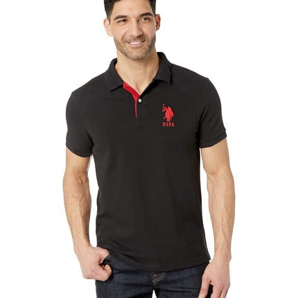 U.S. Polo Assn. Men's Short-Sleeve Polo Shirt with Applique - Black - XL
