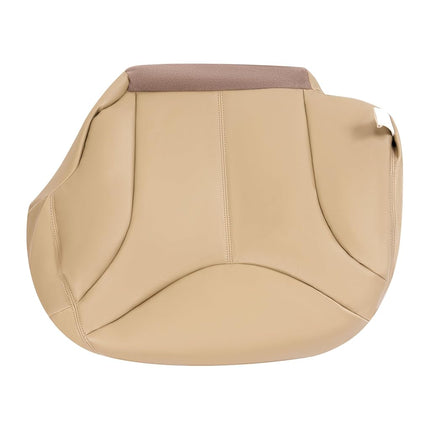 Funda de asiento ECOTRIC compatible con GMC Yukon 1999 2000 2001 2002, color canela claro, de piel sintética, de repuesto para la parte inferior del asiento del conductor