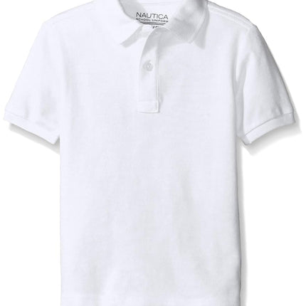 Nautica Big Boys' Uniform Short Sleeve Pique Polo,