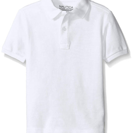 Nautica Boys' Toddler Short Sleeve Polo, White 3T