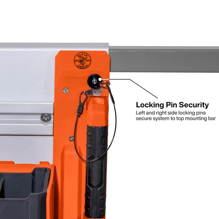 KLEIN TOOLS BC700WA LiftPro 24-Inch Wall Mount System, Heavy-Duty Modular Tool Organization with Four Interior Rails and One Exterior Rail, 50-Pound Capacity Per Rail For Man Lift and Scissor Lift
