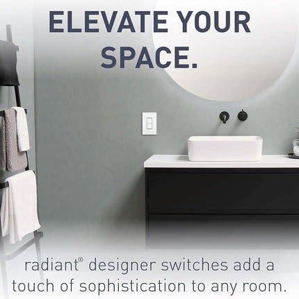 Legrand Radiant RCD11WCC6 15 Amp Combination 2-in-1 Decorator Rocker Light Switch, Two Single Pole Switches, White (1 Count)