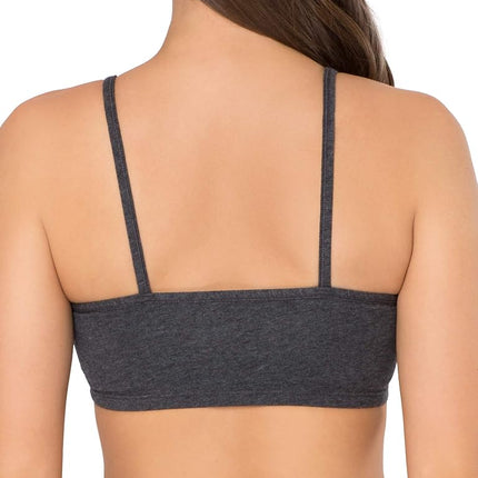 Fruit of the Loom Women's Sport-bh mit Spaghettiträgern, Baumwolle, Pullover Bra, Opaque, Kaleidoscope/Anthracite/Red Hot, 10 (Pack of 3)