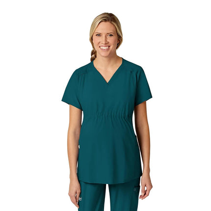 WonderWink Women's Maternity V-Neck Top, Caribbean