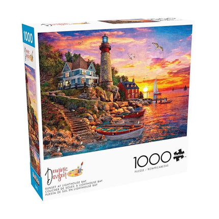 Buffalo Games - Dominic Davison - Atardecer en Lighthouse Bay - Rompecabezas de 1000 piezas para adultos - Rompecabezas desafiante, perfecto para noches de juegos - El tamaño final es de 26,75 x 19,75
