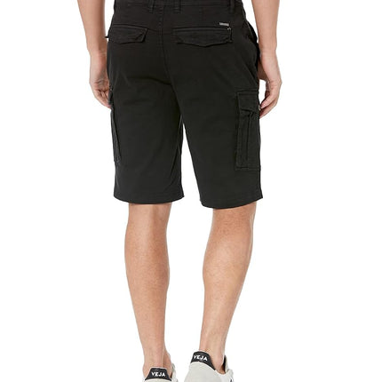 Pantalón corto de hombre Buffalo David Bitton, frente liso, negro, 36 regular