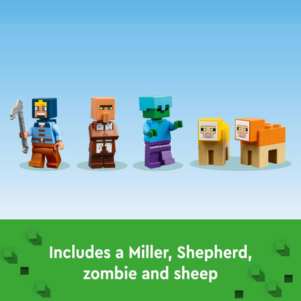 LEGO Minecraft Juguetes de Construcción La Granja del Molino de Viento - Juguetes de Minecraft para Niños y Niñas, Edades 8+ - Incluye 3 Minifiguras - Regalo de Cumpleaños para Fans de Videojuegos - 21262