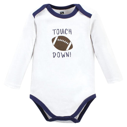 Hudson Baby Unisex Baby Cotton Bodysuits, Gray Football Buddy, 6-9 Months
