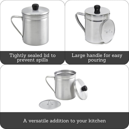 IMUSA USA Distributeur de graisse en aluminium, 1,5 pinte, argent