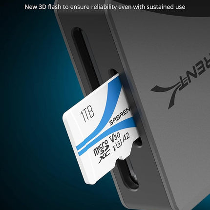 SABRENT Micro SD card 1TB V30, SD card UHS-I A2, memory card Micro SDXC, Class 10, U3, Full HD & 8K UHD card, up to 100MB/s for professional photographers, videographers, vloggers (SD-MQ30-1TB)