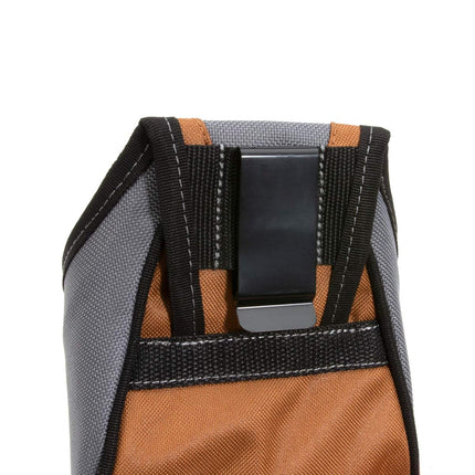 Bolsa de trabajo rígida para clavos/tornillos Dickies con clip para cinta métrica, clip de acero de ajuste universal para cinturón de herramientas, costuras remachadas construidas para durar