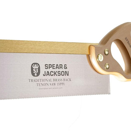 SPEAR & JACKSON Traditional Brass Back Tenon WOODSAW- FINE Finish 300MM SJ-9550B, Brown/Silver, 12" x 15"