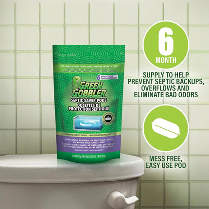 Green Gobber Septic Saver Tank Treatment 6 Pods