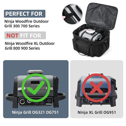 TRAVELIT Ninja Woodfire Outdoor Barbecue Carry Bag, Waterproof Carry Bag for Ninja OG701 Grill Smoker, Outdoor BBQ Accessories, Carry Case with