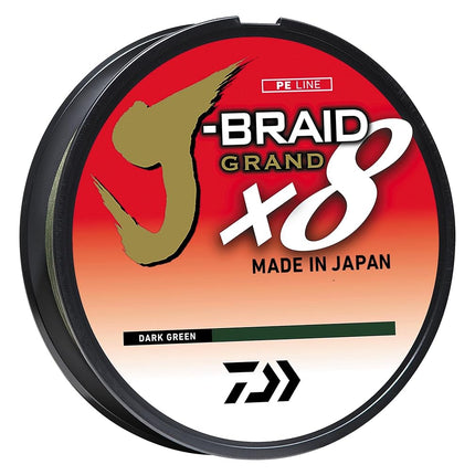 J-BRAID GRAND 8X 300YDS FILLER SPOOL DARK GREEN