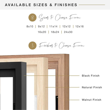 MCS Cadre flottant pour toile 30,5 x 30,5 cm, cadre carré noir pour toiles finies, cadre mural vertical et horizontal pour toiles de peinture (1-Pack)