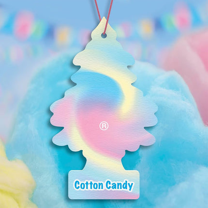 Little Trees Car Air Freshener I Hanging Tree Provides Long Lasting Scent for Auto or Home I Cotton Candy, 6-Packs (4 Count)