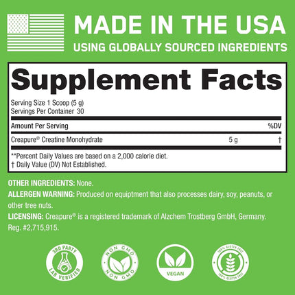 SteelFit Creapure Creatine Monohydrate Powder - German Micronized Creatine Powder for Men & Women - Gym Workout Nutritional Supplements for Muscle Gain, Brain Health & Strength Building, 30 Servings