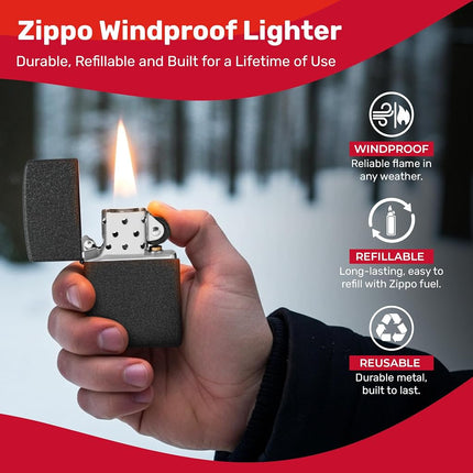 Zippo Adult-Unisex 236 Classic Black Crackle Lighter