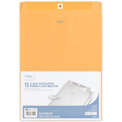 Mead Clasp Envelopes, Mailing Envelopes, 10” x 13”