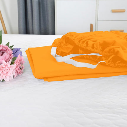 Elegant Comfort 1500 Premium Hotel Quality 18-21 Inches Deep - Extra Deep Pocket Single Fitted Sheet for High Mattress, Luxury and Softest, Smart Pocket - Wrinkle Free, California King, Orange